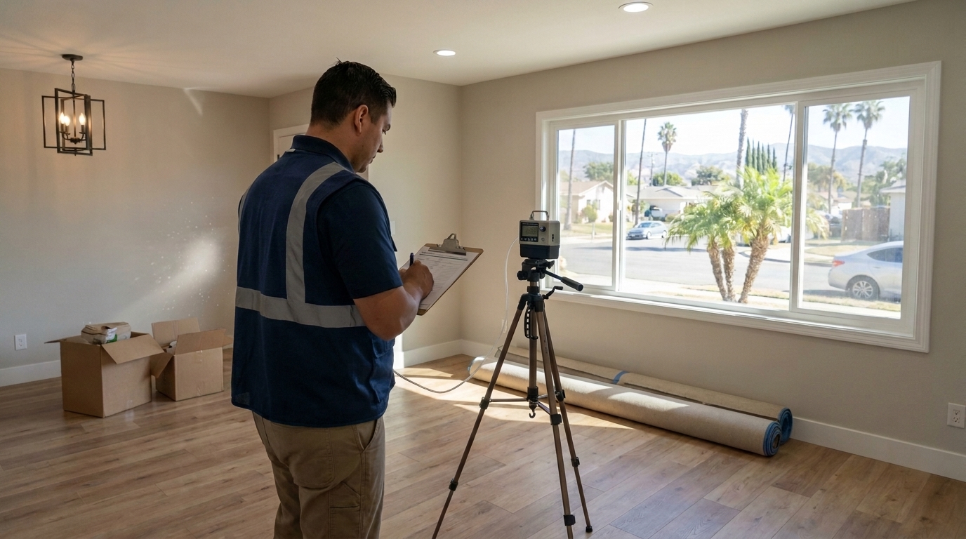 Indoor air quality testing after home remodel in Anaheim